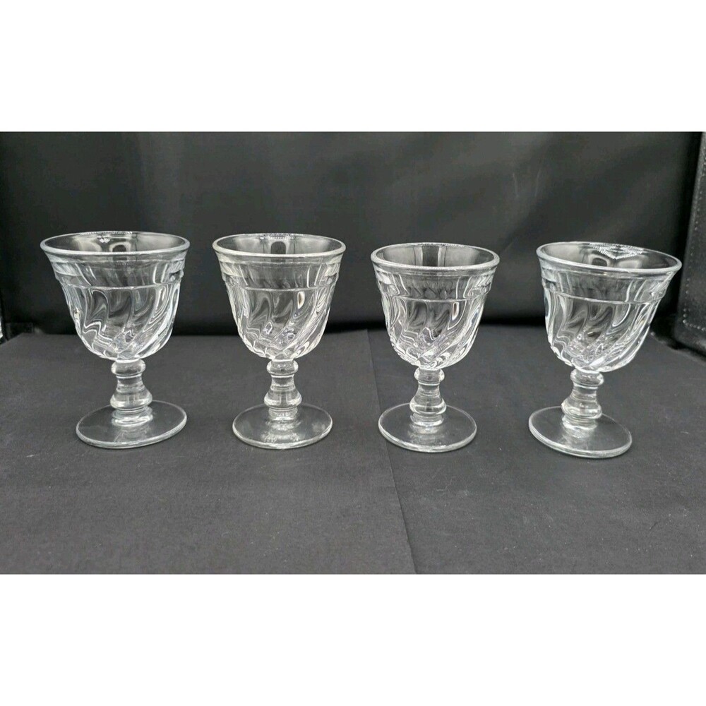 Fostoria Colony 4” Liquor Cocktail Small Goblets Glasses Set of 4 Vintage